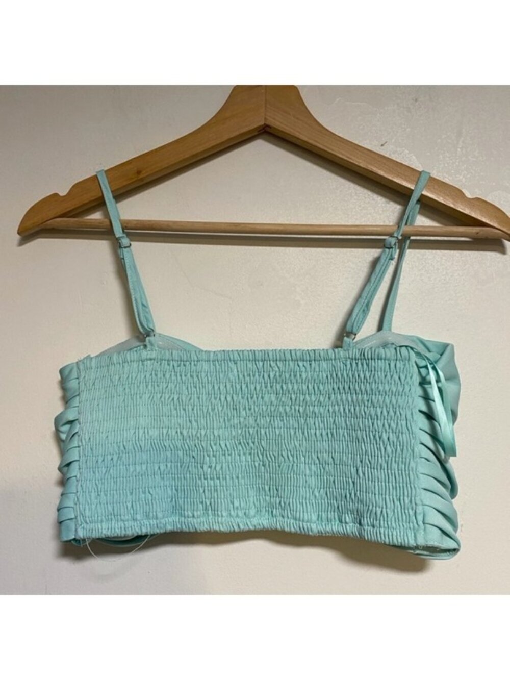 O. Vianca Mint Bow Front Crop Top – Adjustable Straps - Picture 7 of 12